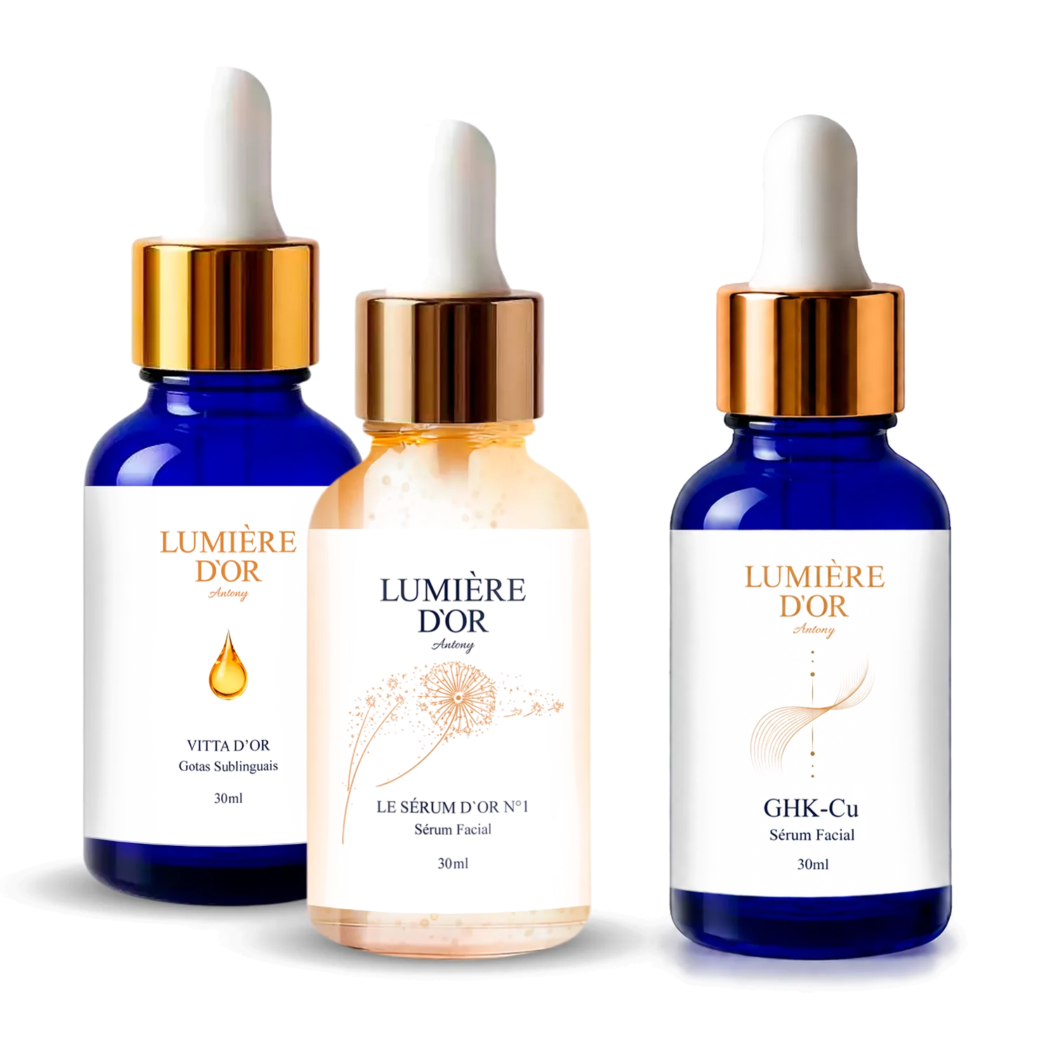 Kit Lançamento Lumière D'Or — Vitta D'Or, Le Sérum D'Or e GHK-Cu